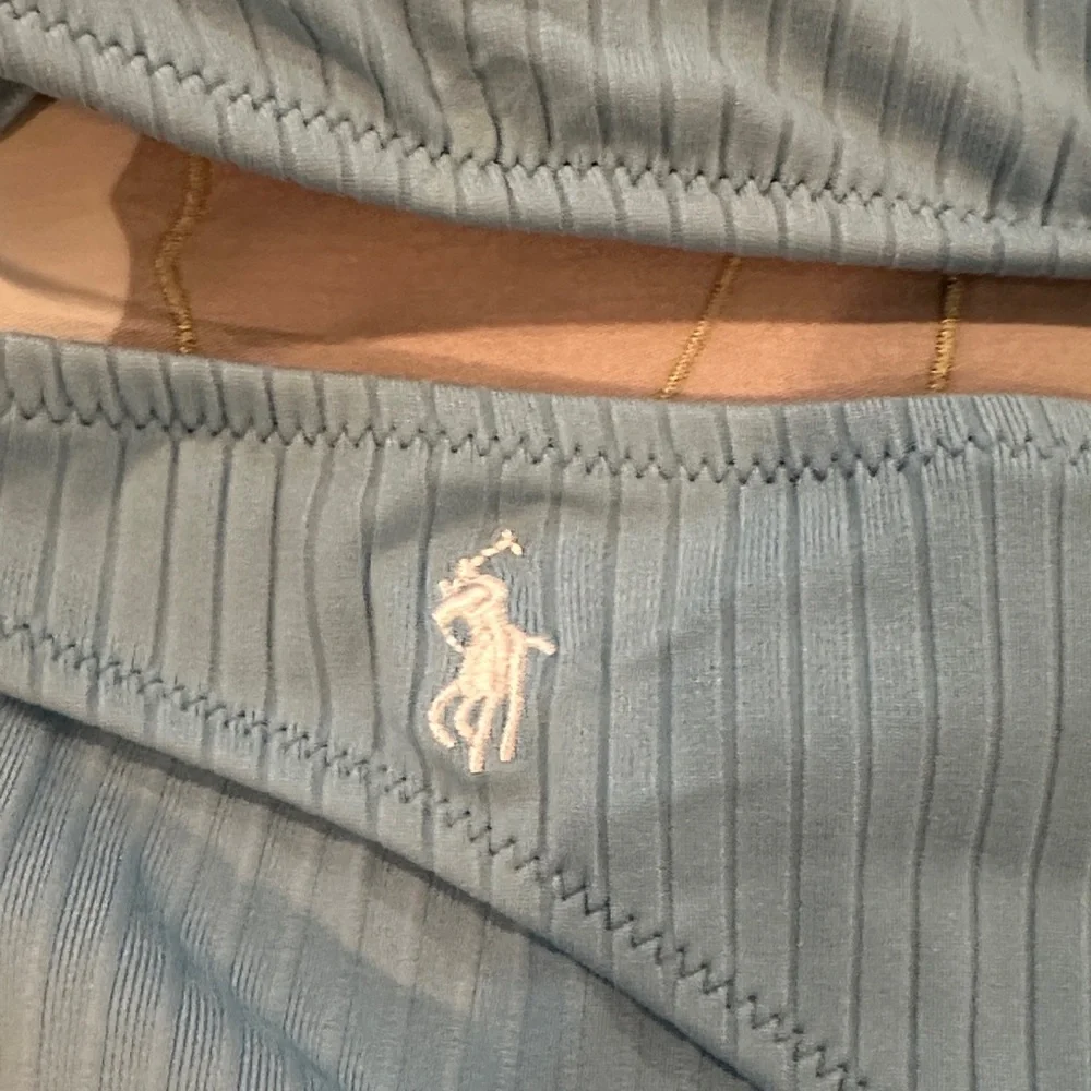 Ralph Lauren Light Blue Ribbed Bikini Set – Size XXL - Picture 3 of 4